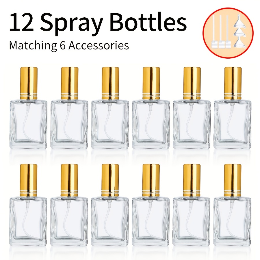 Room Spray Bottle - 12pcs+6 accessories 15ml transparent perfume 15ml