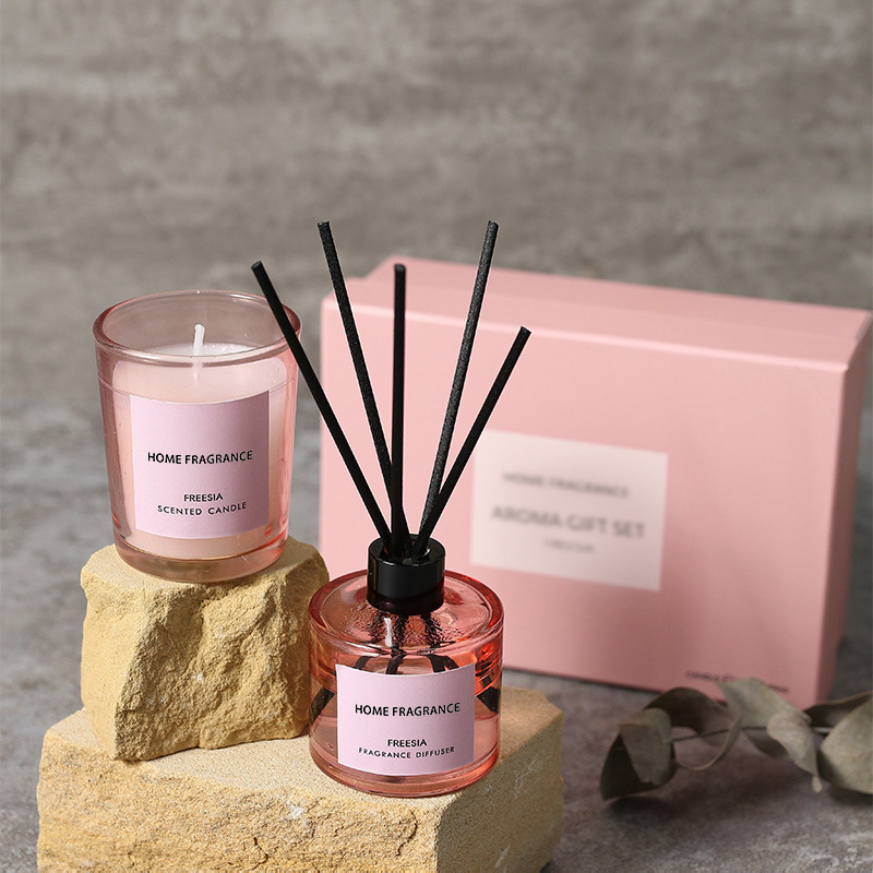 Home Fragrance Scented Candle - Premium Reed Diffuser and Candle Gift