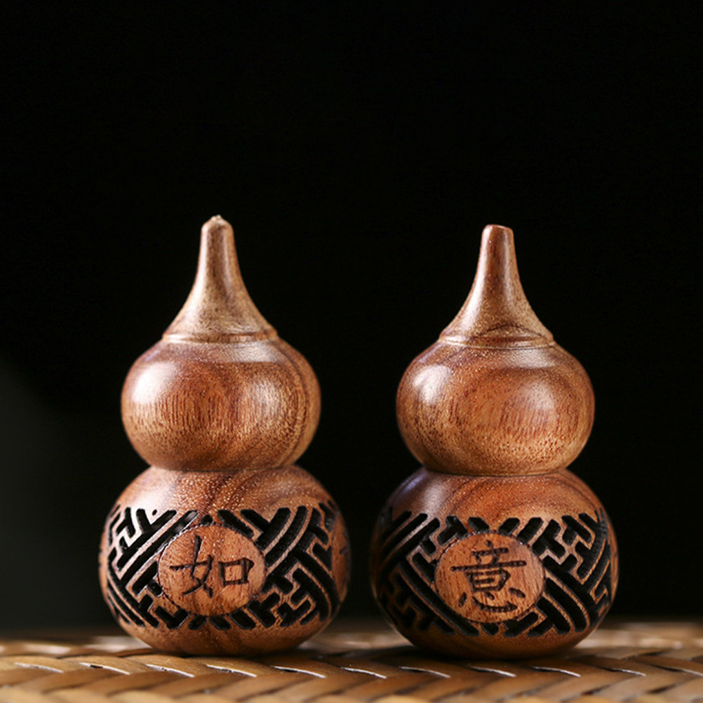 Aroma Bead Sachet - Hollow Carved Wooden Gourd Sachet Aroma