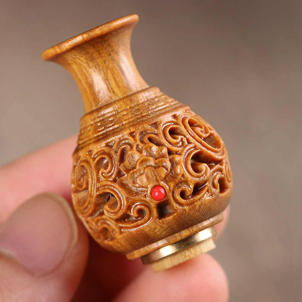 Aroma Bead Sachet - Natural Sandalwood Carved Vase Shaped Hollow