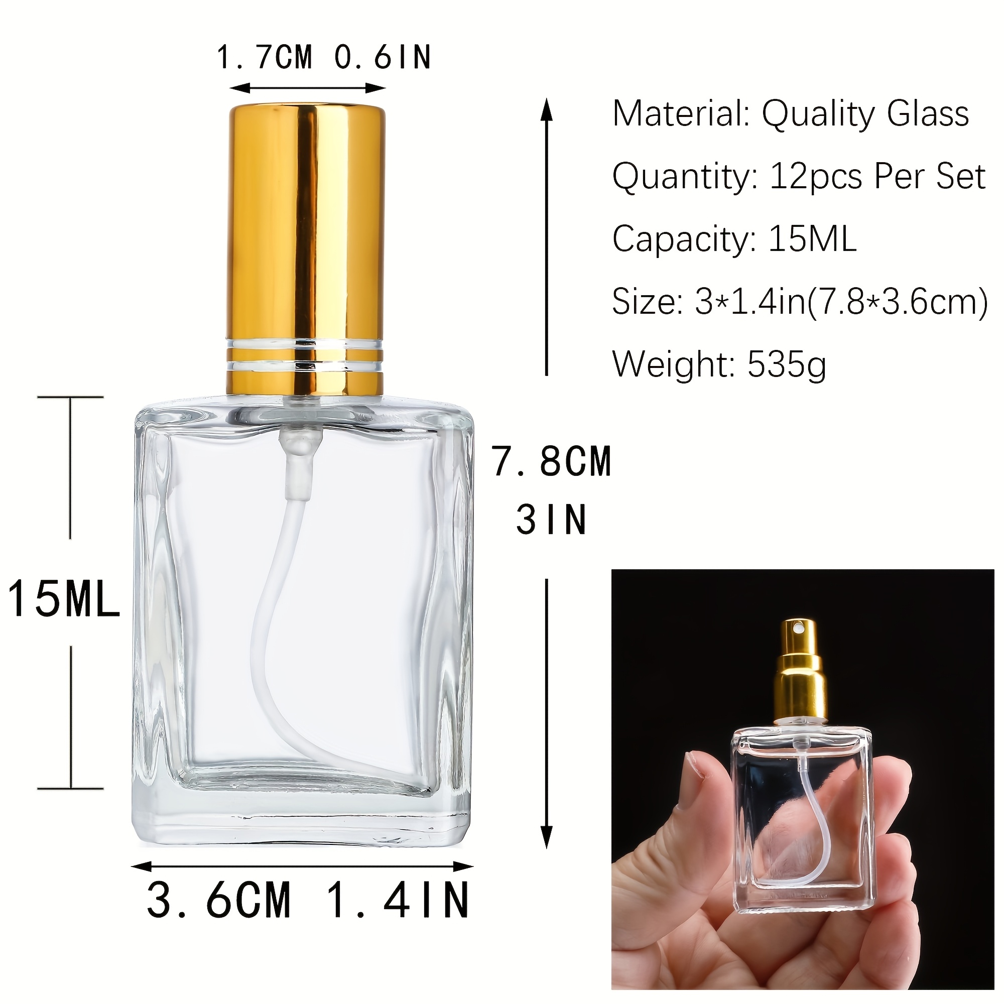 12pcs+6 accessories 15ml trans - Room Spray Bottle 评论和价格