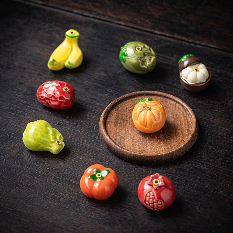1pc Ceramic Fruits Incense Bur - Home Fragrance Incense Sticks 评论和价格