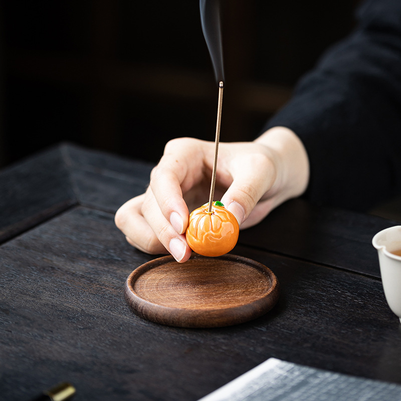 1pc Ceramic Fruits Incense Bur - Home Fragrance Incense Sticks 评论和价格