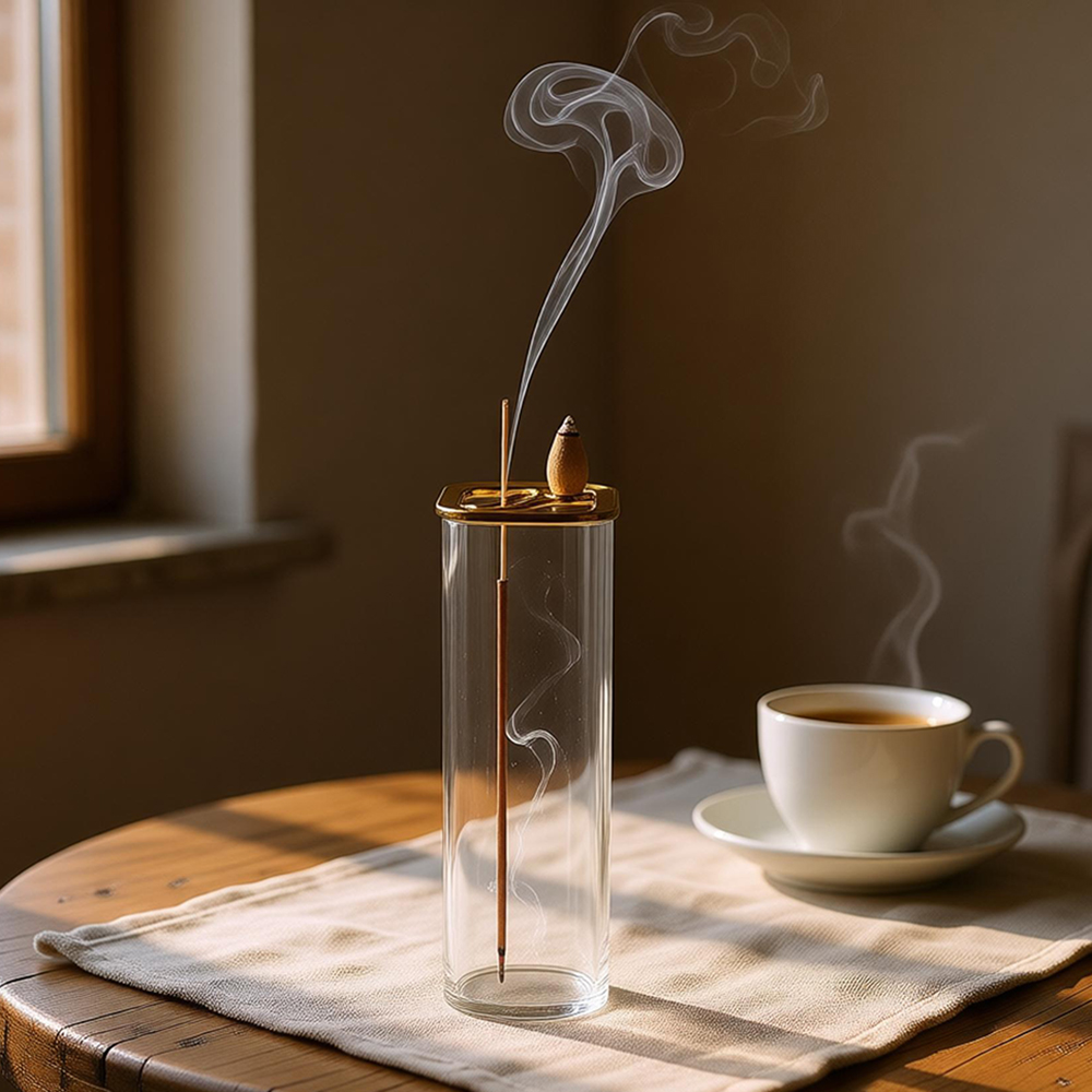 Metal Glass Dual Incense Burne - Home Fragrance Incense Sticks 评论和价格